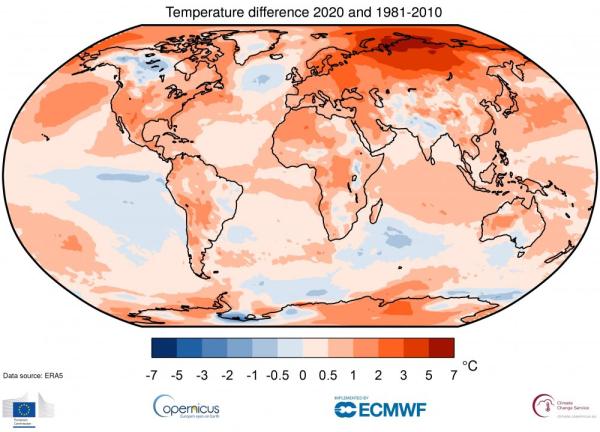 2020 marcó el cierre de la década más calurosa