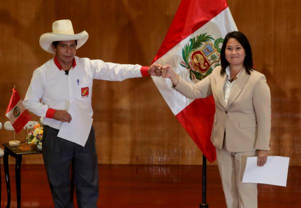 Castillo y Fujimori empatan en  intención de voto por presidencia