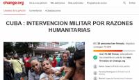 Más de 50.000 personas firman  por intervención militar de EEUU