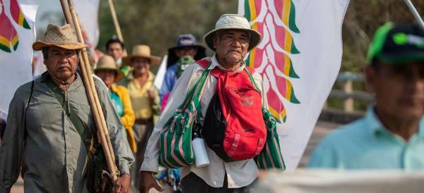 Marcha indígena  está en Santa Cruz