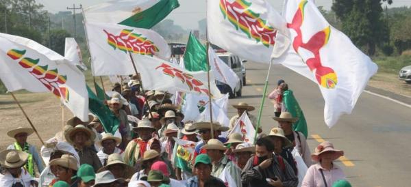 Sector de marcha indígena  llega a la capital cruceña