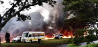 Accidente en Santa Cruz causa  el incendio de tres vehículos