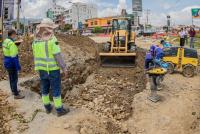 Avenida D´Orbigny con nuevo  colector de alcantarillado