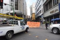 Bloqueo en centro paceño