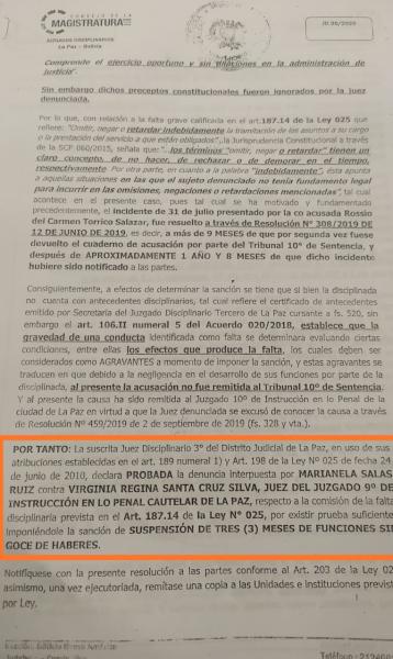 Denuncian que jueza Santa  Cruz trabó procesó de estafa