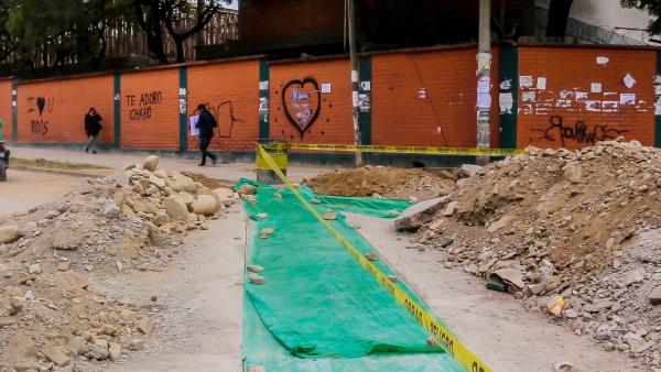 Construyen sistema pluvial en zona de Valle Hermoso