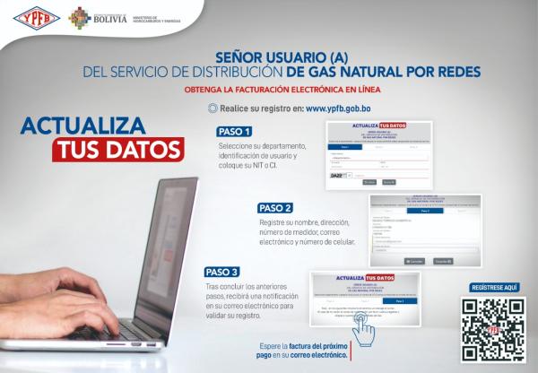 Cobro de consumo de gas será en línea