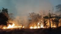 Incendio forestal en Roboré  avanza por falta de agua