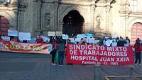 Trabajadores del Hospital San Juan XXIII  exigen respeto a sus derechos laborales