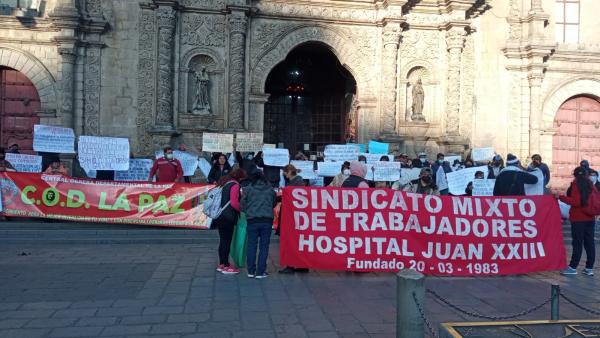 Trabajadores del Hospital San Juan XXIII  exigen respeto a sus derechos laborales