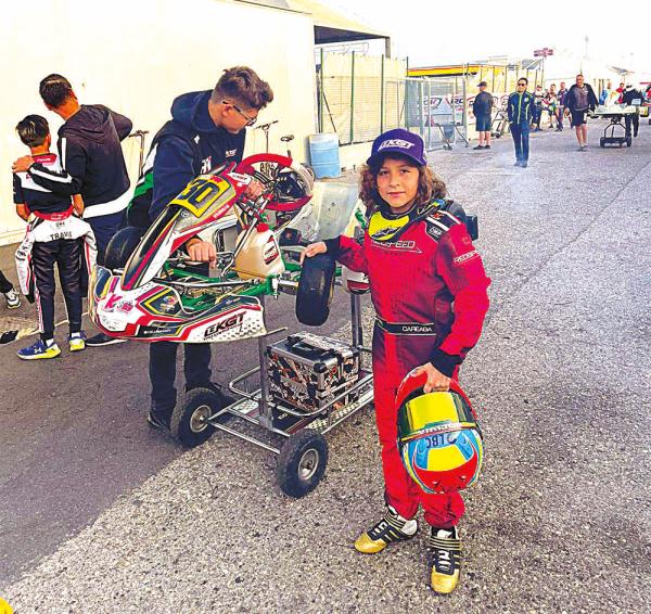 El piloto boliviano Lucas Careaga corre el mundial de karting