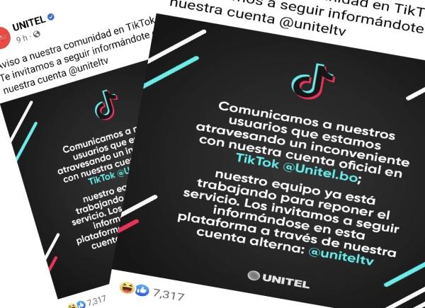 Canal TikTok de Tv privada  sufre interrupción en Bolivia