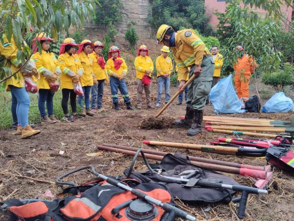 Capacitan a bomberos voluntarios  en control de incendios forestales