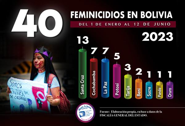 Bolivia suma  40 feminicidios