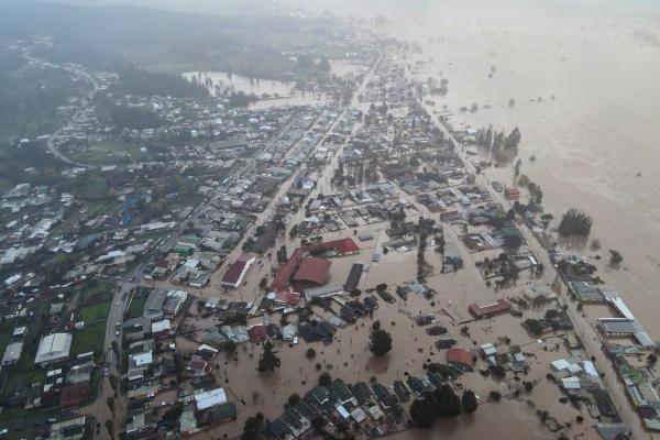 Temporal provoca inundaciones en  localidades del centro sur de Chile