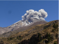 Registran magma cerca del volcán  Ubinas que amenaza a pueblos cercanos