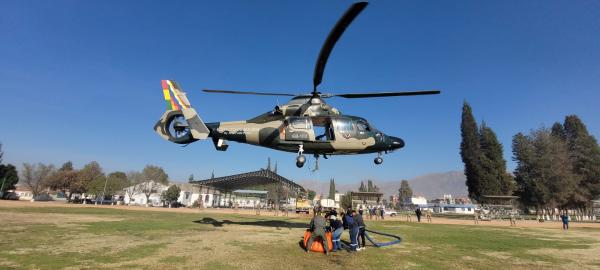 Fuerzas Armadas intervienen  incendio en localidad de Vinto