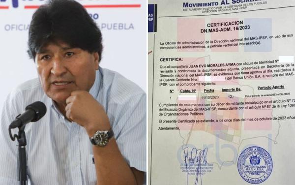 Evo Morales tampoco cumplía  requisito de tener aportes al día