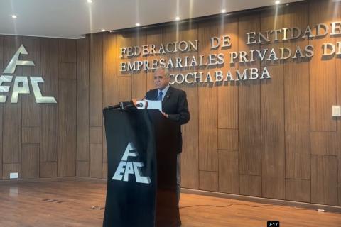 Presentó renuncia el presidente de empresarios  de Cochabamba por presiones políticas