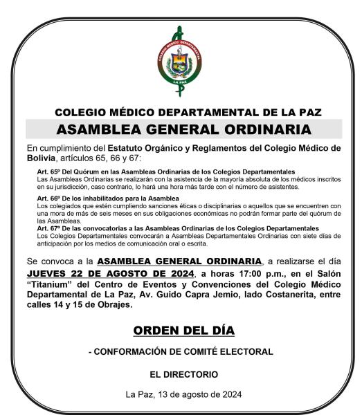 ASAMBLEA GENERAL ORDINARIA