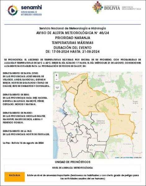 Declaran a cuatro regiones en alerta naranja por calor extremo