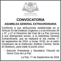 CONVOCATORIA ASAMBLEA GENERAL EXTRAORDINARIA