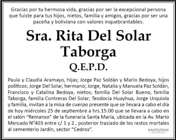 Sra. Rita Del Solar Taborga