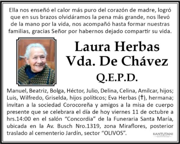 Laura Herbas Vda. De Chávez