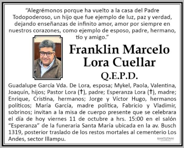 Sr. Franklin Marcelo Lora Cuellar