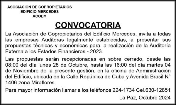 CONVOCATORIA