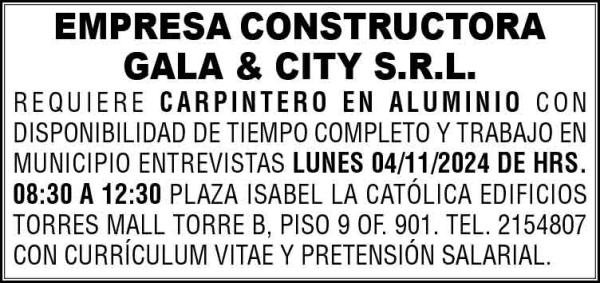 EMPRESA CONSTRUCTORA GALA & CITY S.R.L.