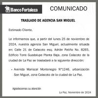 TRASLADO DE AGENCIA SAN MIGUEL