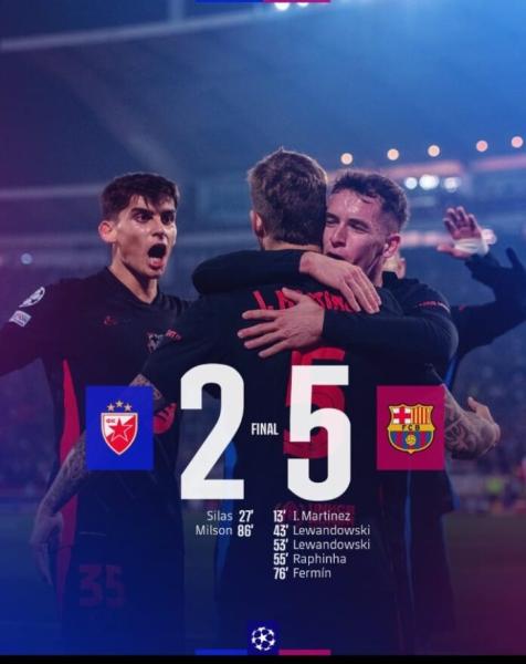 Barcelona goleó 5-2 al Estrella Roja por la Champions y se ilusiona