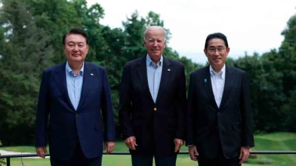 Biden destaca cooperación  con Corea del Sur y Japón