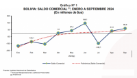 Saldo comercial acumulado  negativo de $us 329 millones