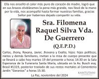 Sra. Filomena Raquel Silva Vda. De Guerrero