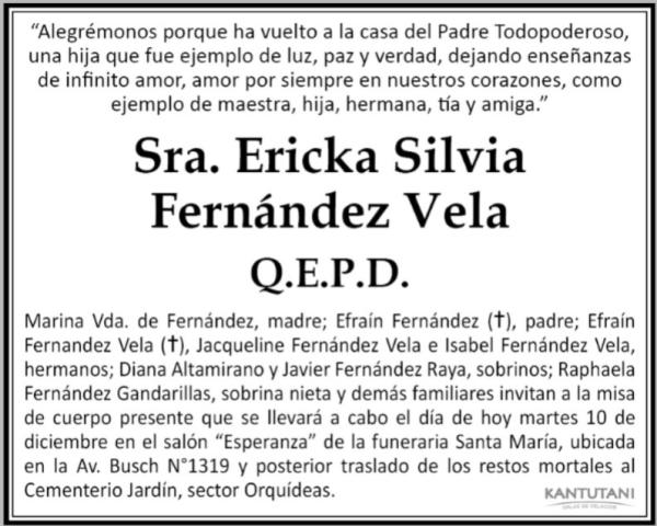 Sra. Ericka Silvia Fernández Vela