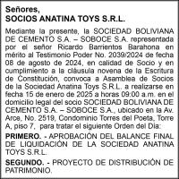 SOCIOS ANATINA TOYS S.R.L.