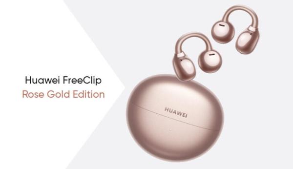 HUAWEI FreeClip Rose Gold: auriculares inalámbricos abiertos con graves dinámicos y alerta de caída