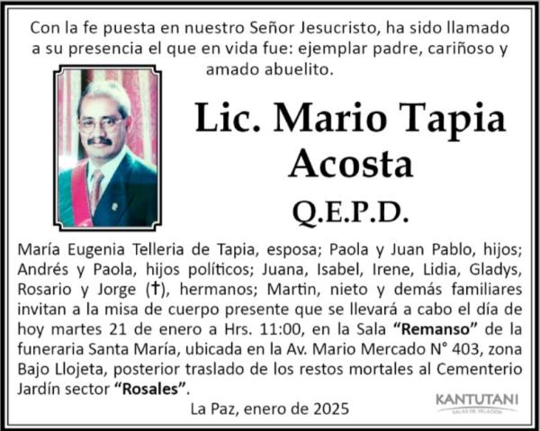 Lic. Mario Tapia Acosta