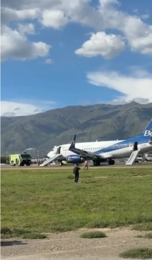 Falla en motor obliga a evacuar avión de BoA en Cochabamba. (18:10)