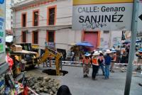 Cierran calle Genaro Sanjinez por un sifonamiento