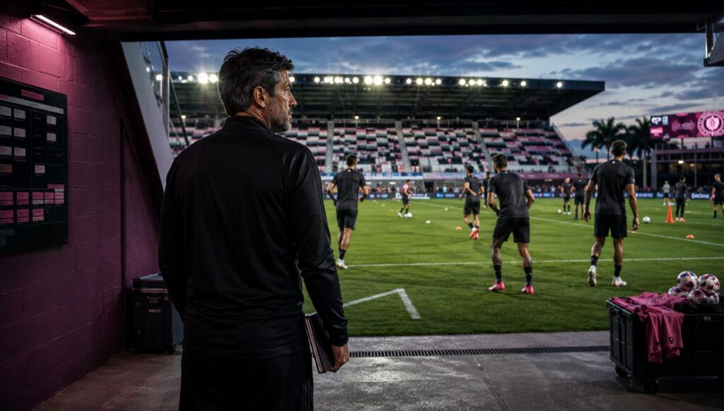 Coach Watching Evening Training
