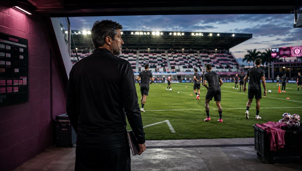 Coach Watching Evening Training