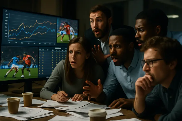 International basketball scoreboard scene with teams preparing for play