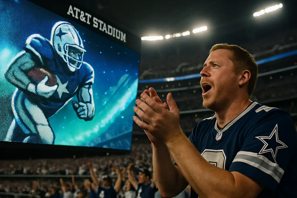 AT&T Stadium technology powering fans using phones near the concourse on game day