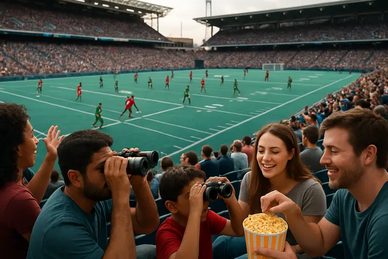 Football stadium configured with gathering areas for a non-game event