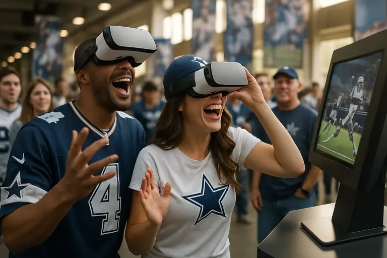 Interactive stadium kiosk helping fans find seats, concessions, and restrooms