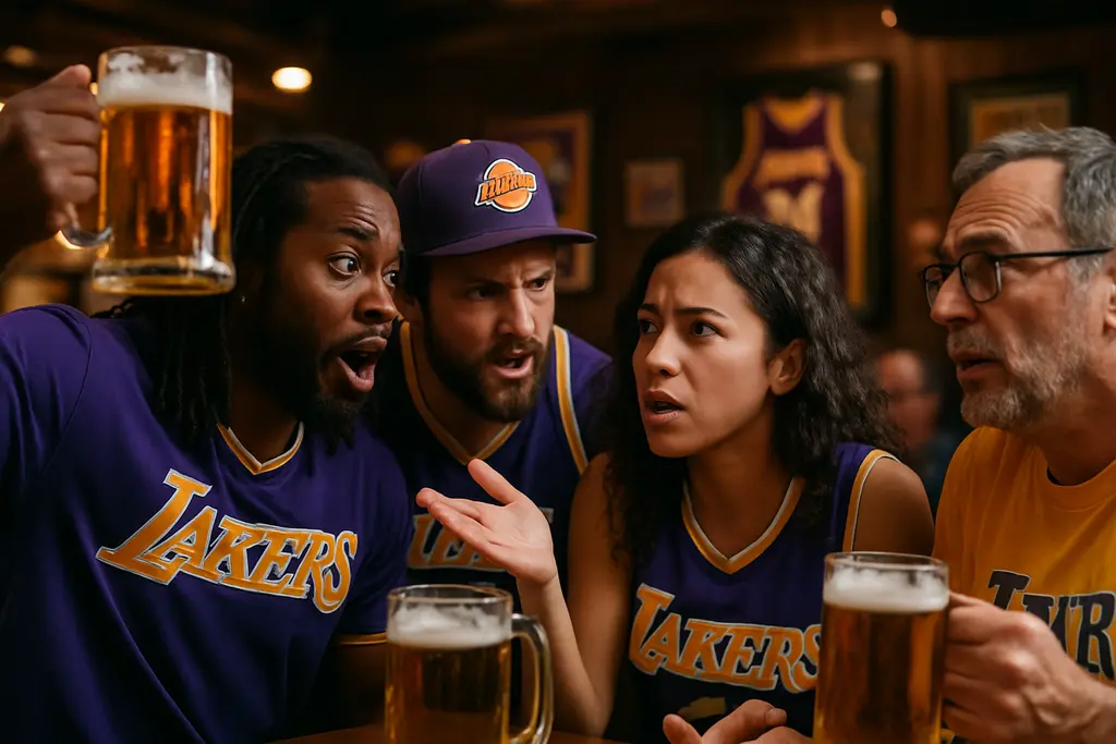 Lakers Ownership Change analysis with players gathered during a practice session